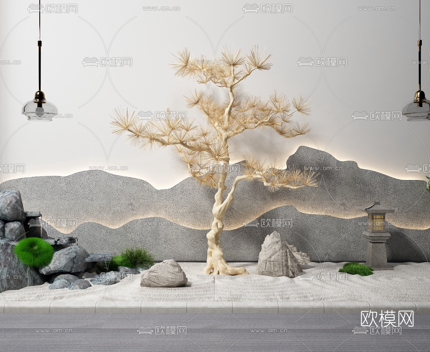 新中式景观园艺小品3d模型