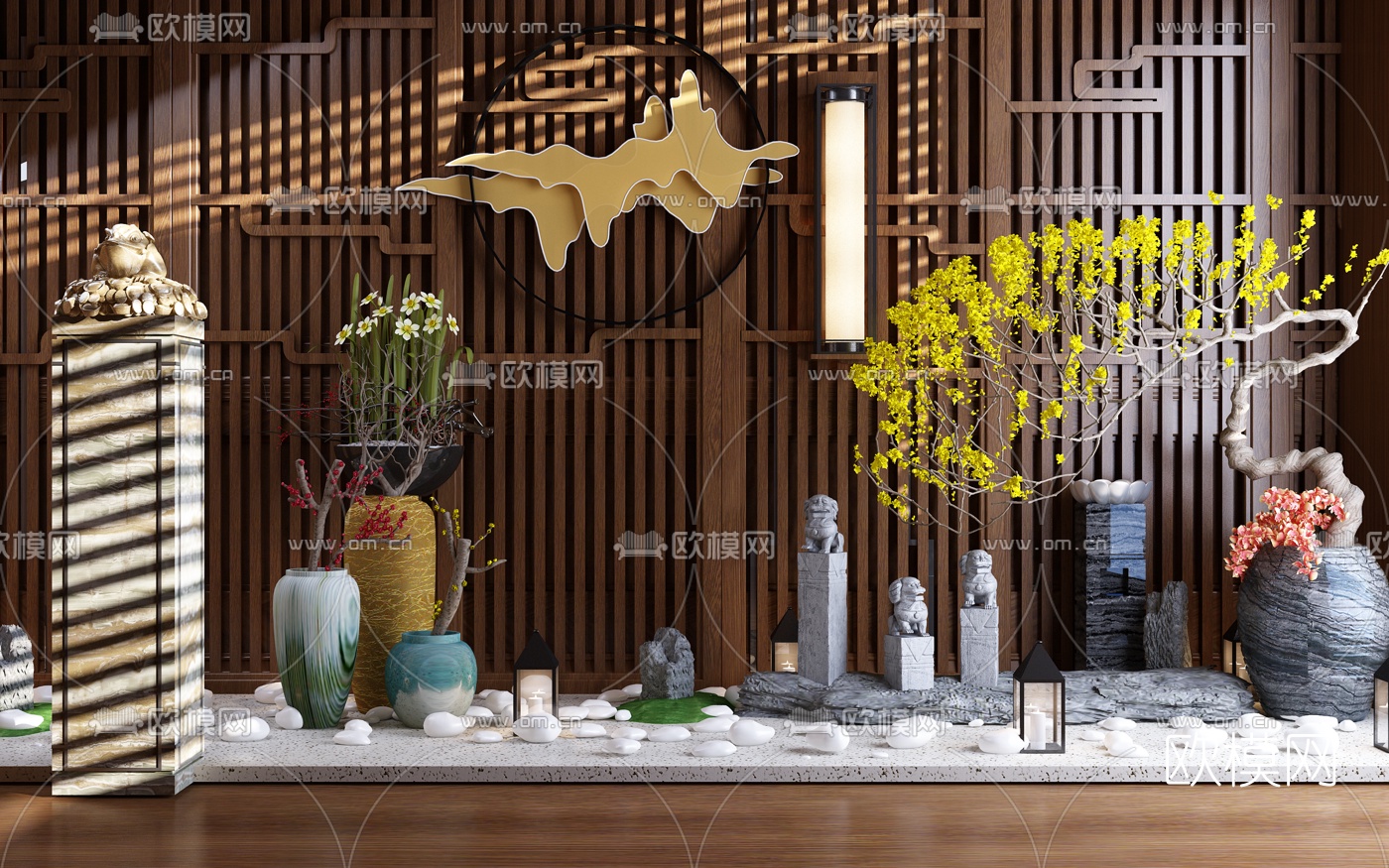 中式园艺小品3D模型