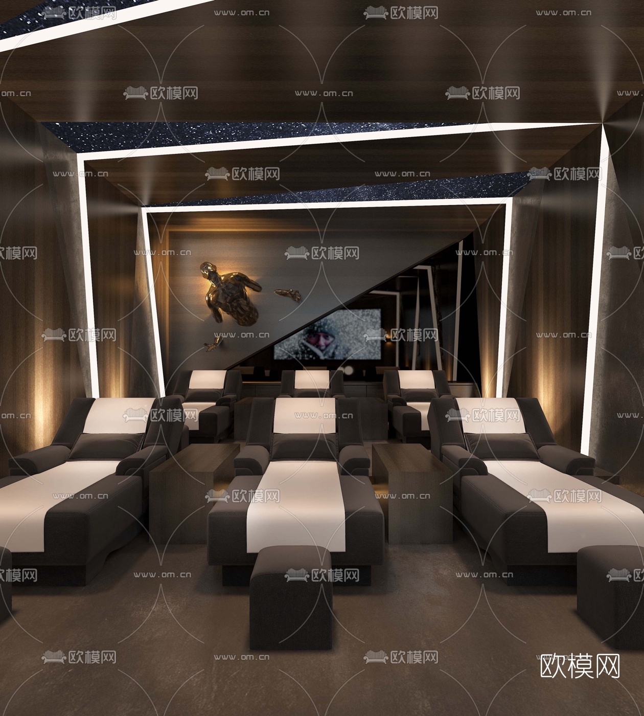 现代沐足包房3d模型