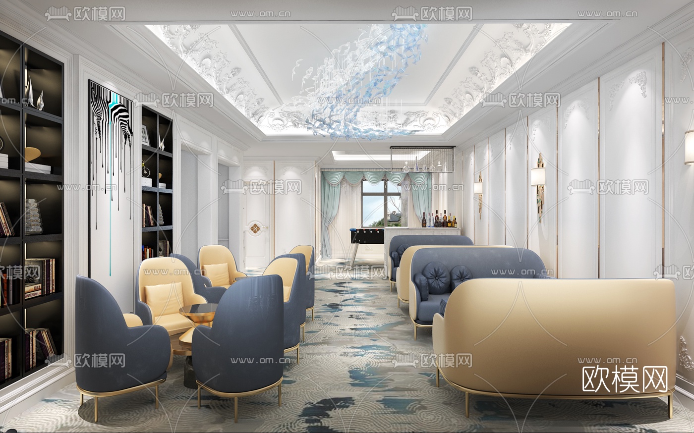 欧式办公洽谈区3D模型