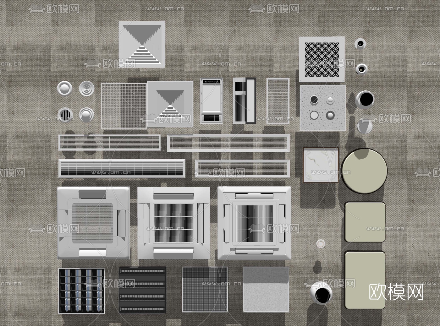 现代空调su模型下载