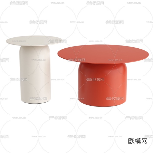 北欧茶几圆几3d模型下载