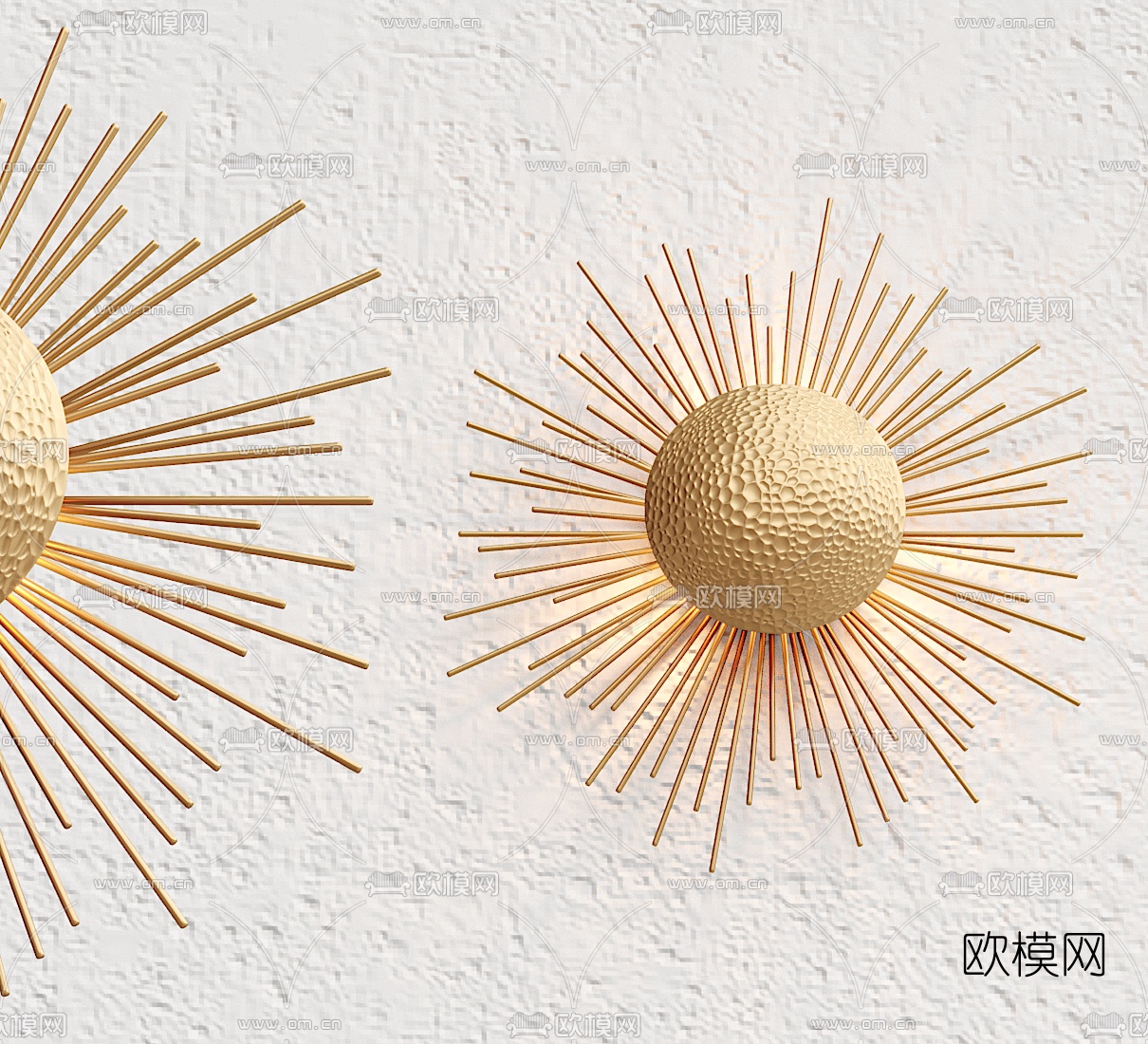 东南亚金属个性壁灯3d模型下载