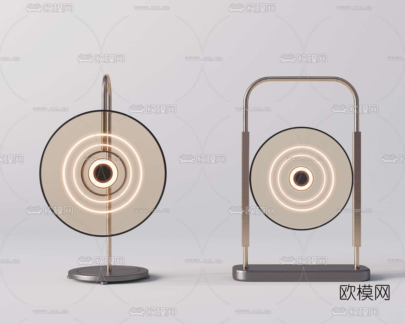 现代轻奢台灯3d模型下载（渲染图2）