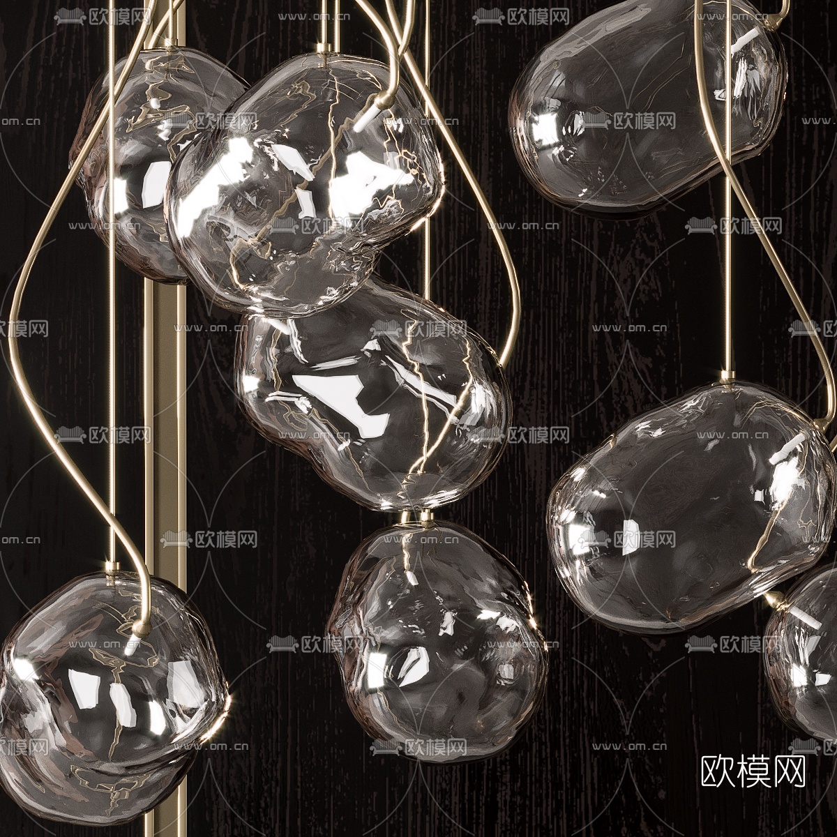 意大利CATTELANITALIA品牌 现代金属玻璃餐桌椅组合3D模型