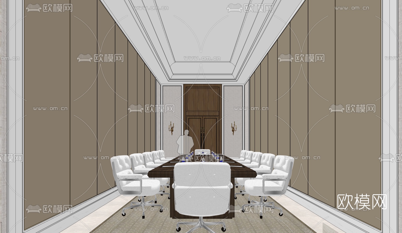 欧式电梯间会议室su模型下载（渲染图4）