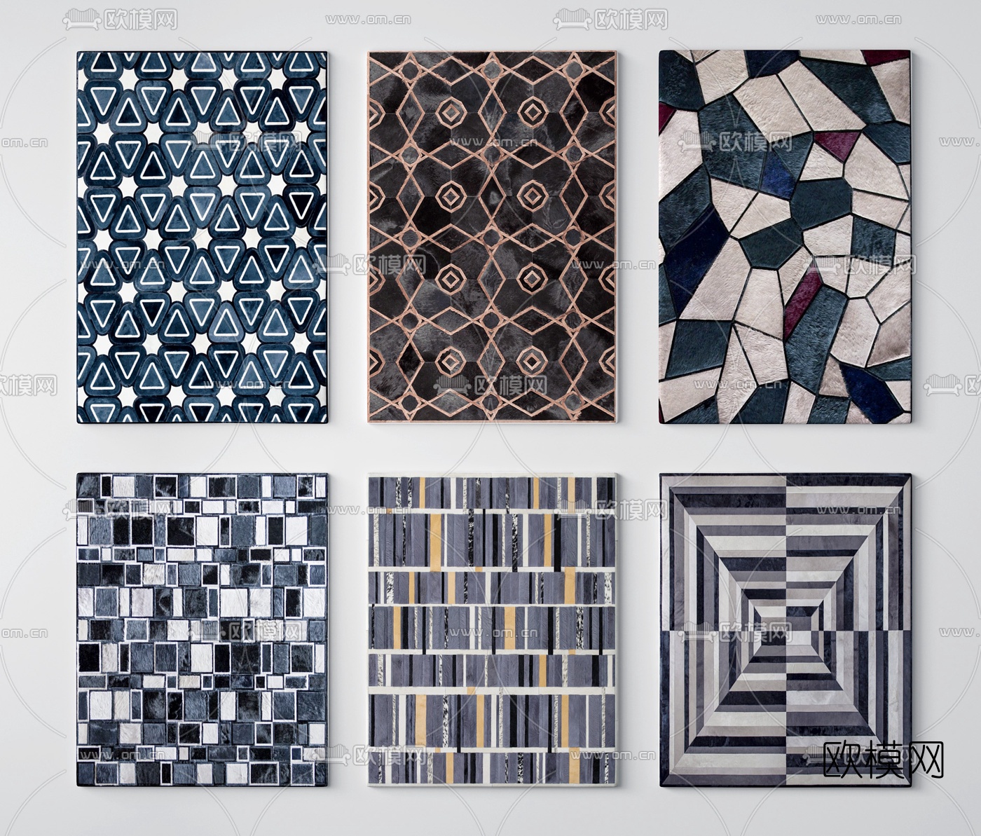 现代布艺地毯3d模型下载