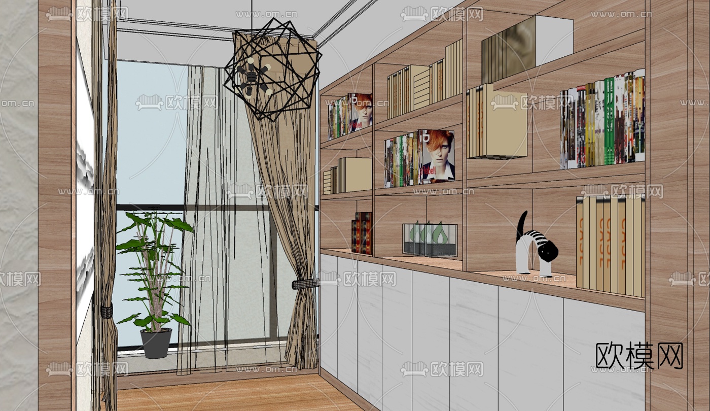 北欧卧室免费su模型下载（渲染图3）