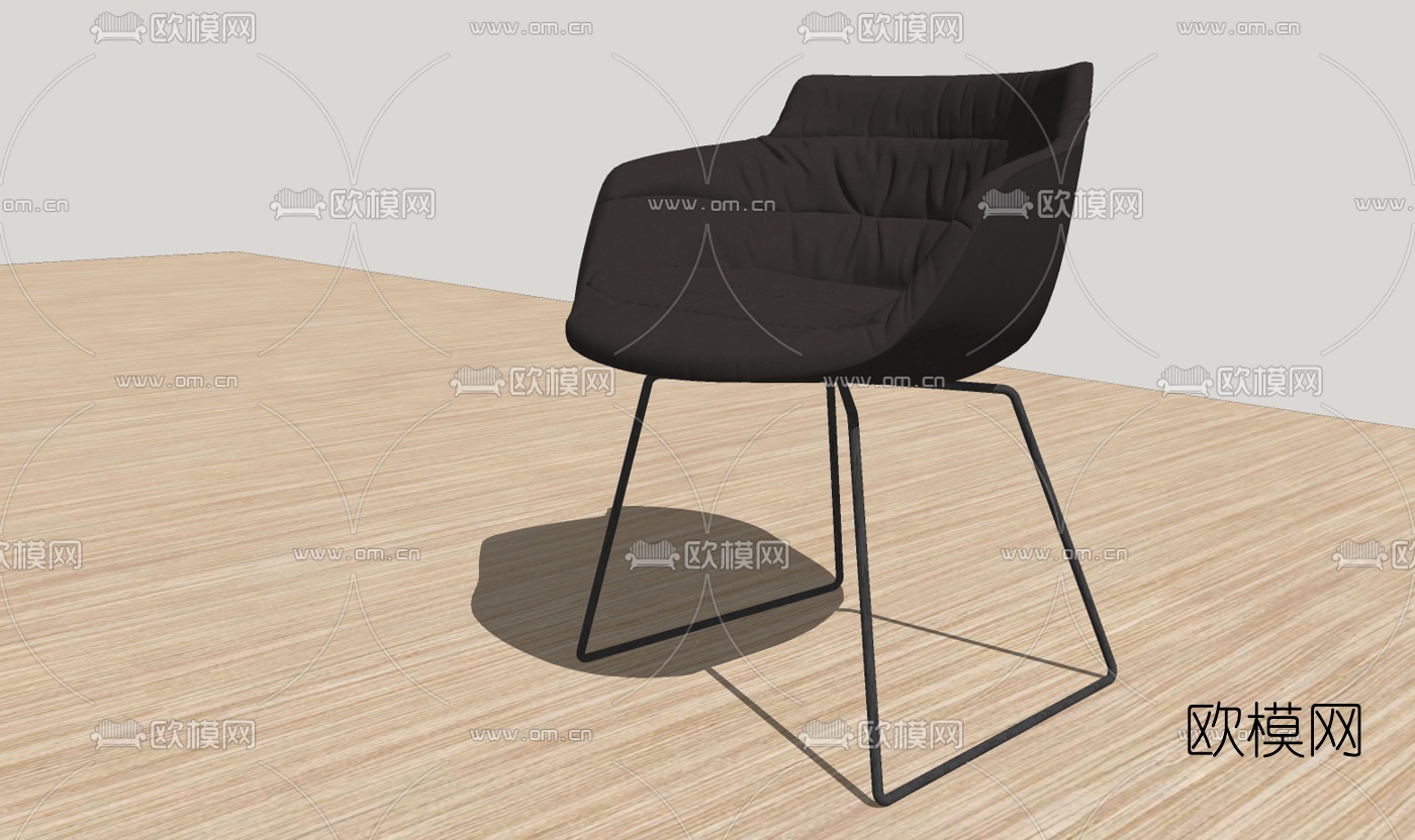 现代布艺单椅免费su模型下载