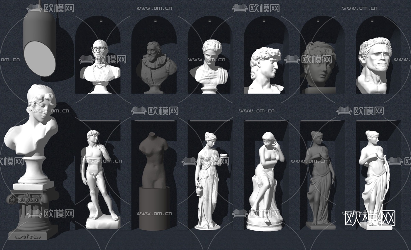 欧式石膏人物雕塑su模型下载（渲染图2）