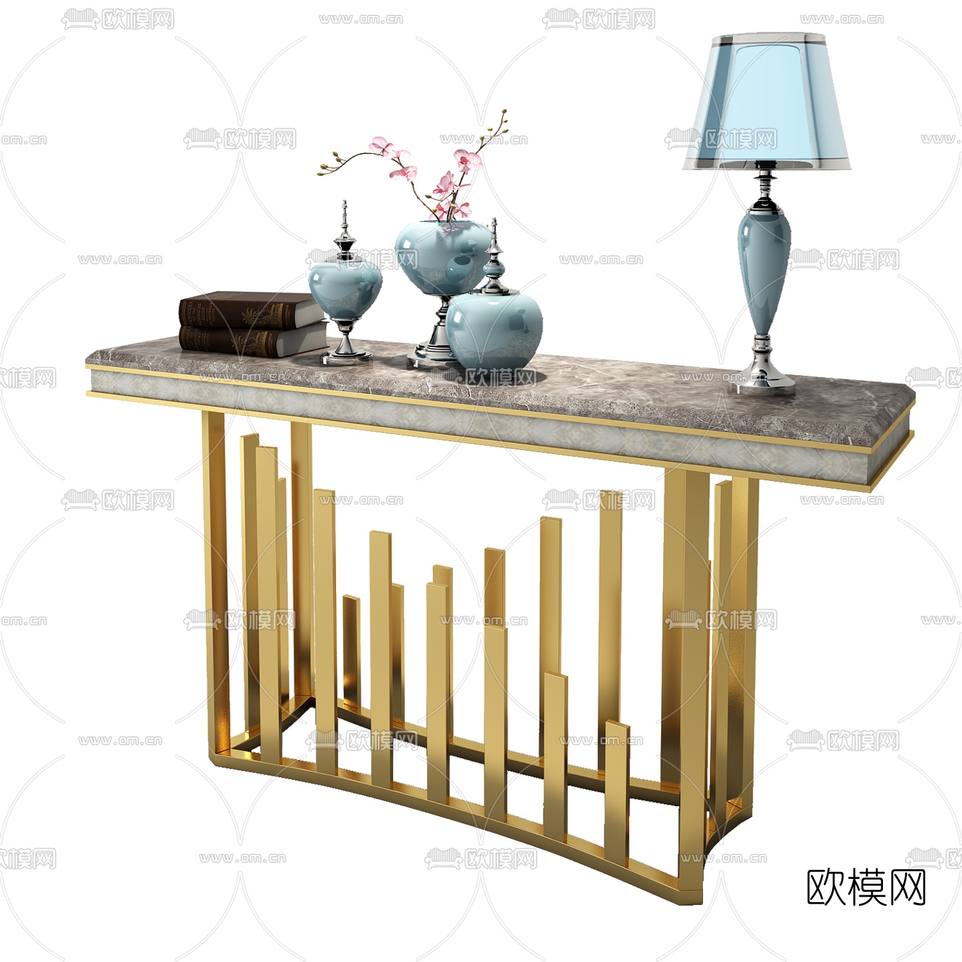 现代轻奢端景条案3d模型