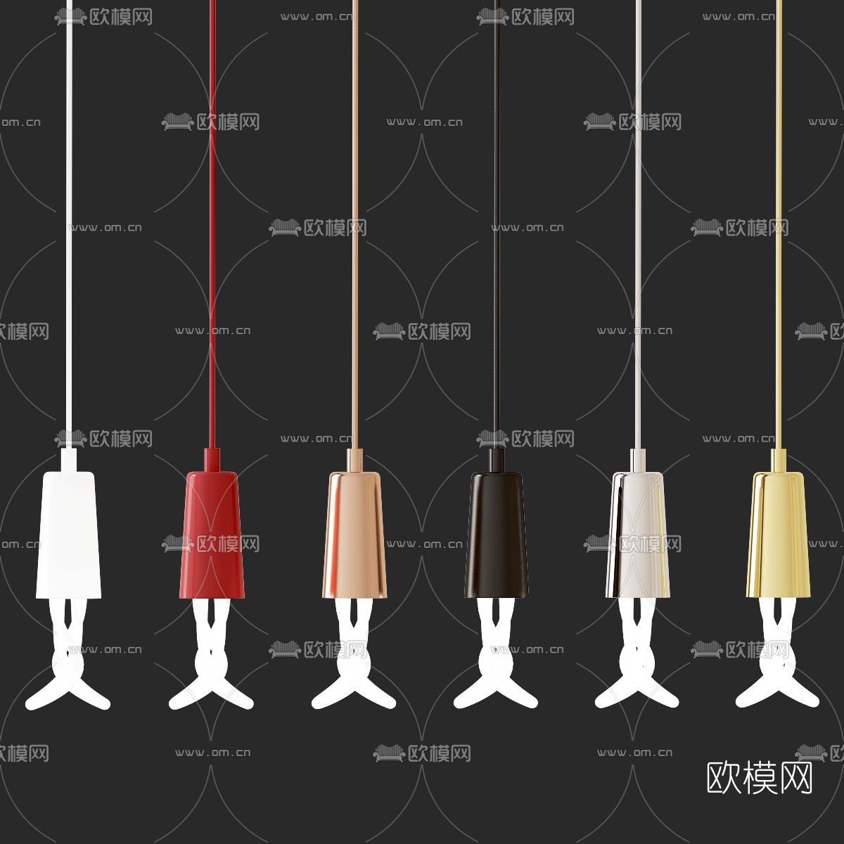 现代金属小吊灯3d模型