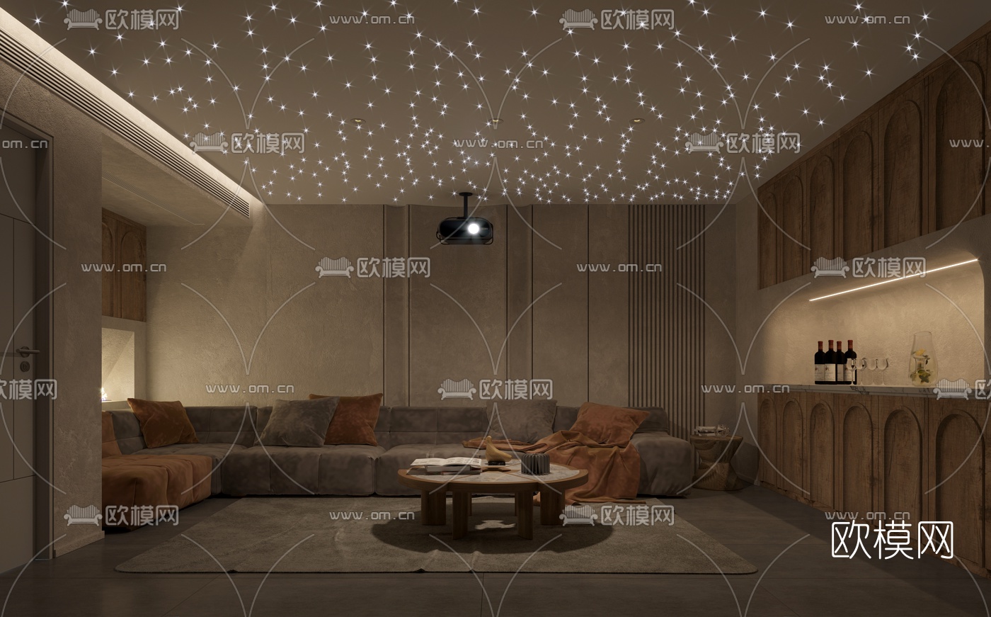 侘寂视听室影音室3d模型