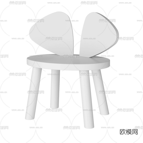 现代儿童椅3d模型下载