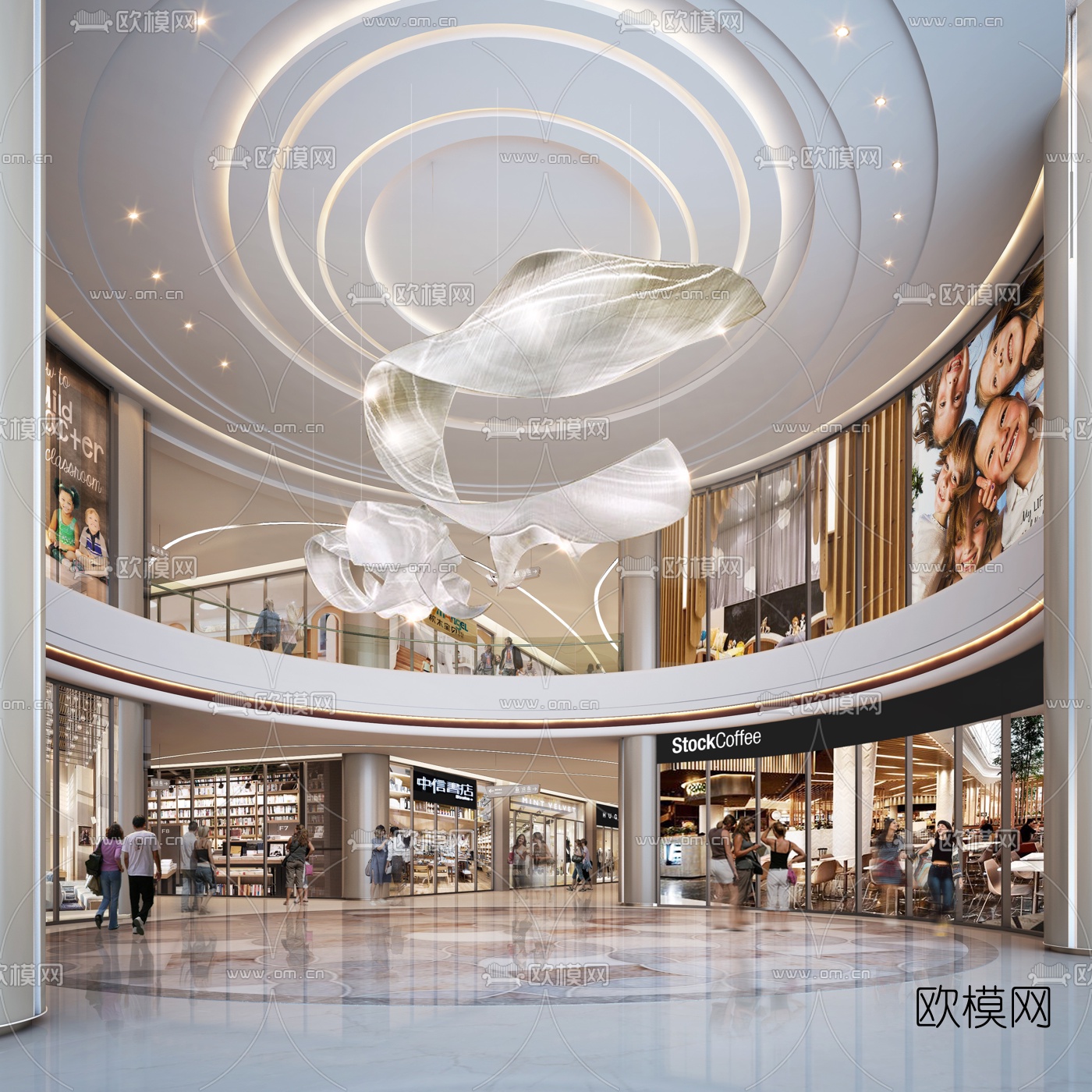 现代商场大厅3d模型