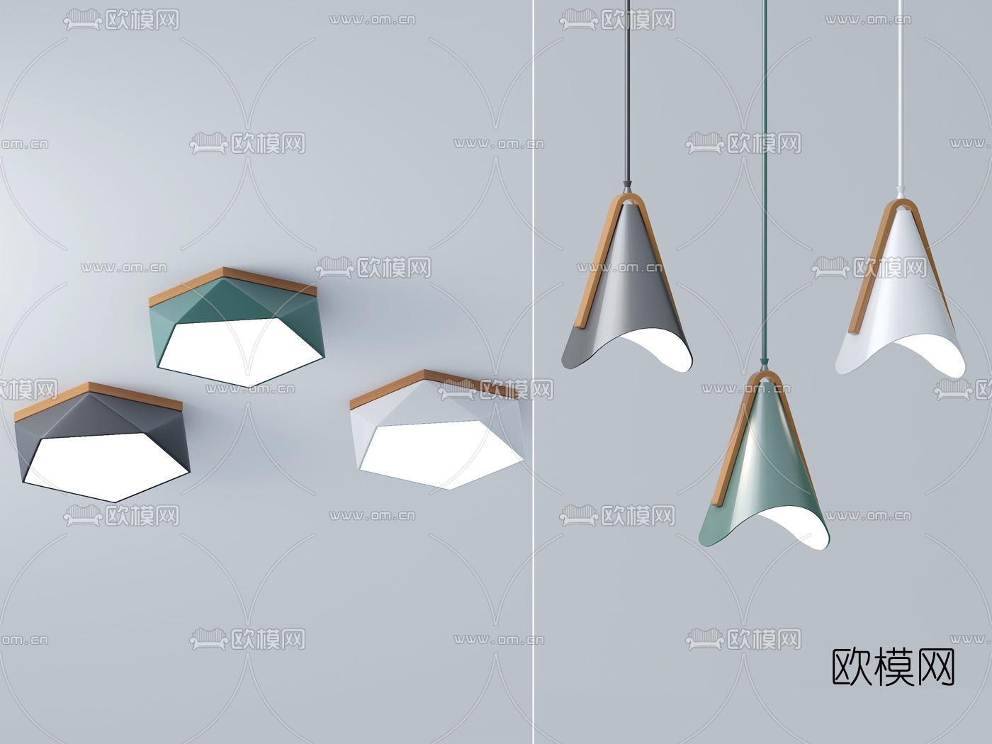 北欧小吊灯组合3d模型下载