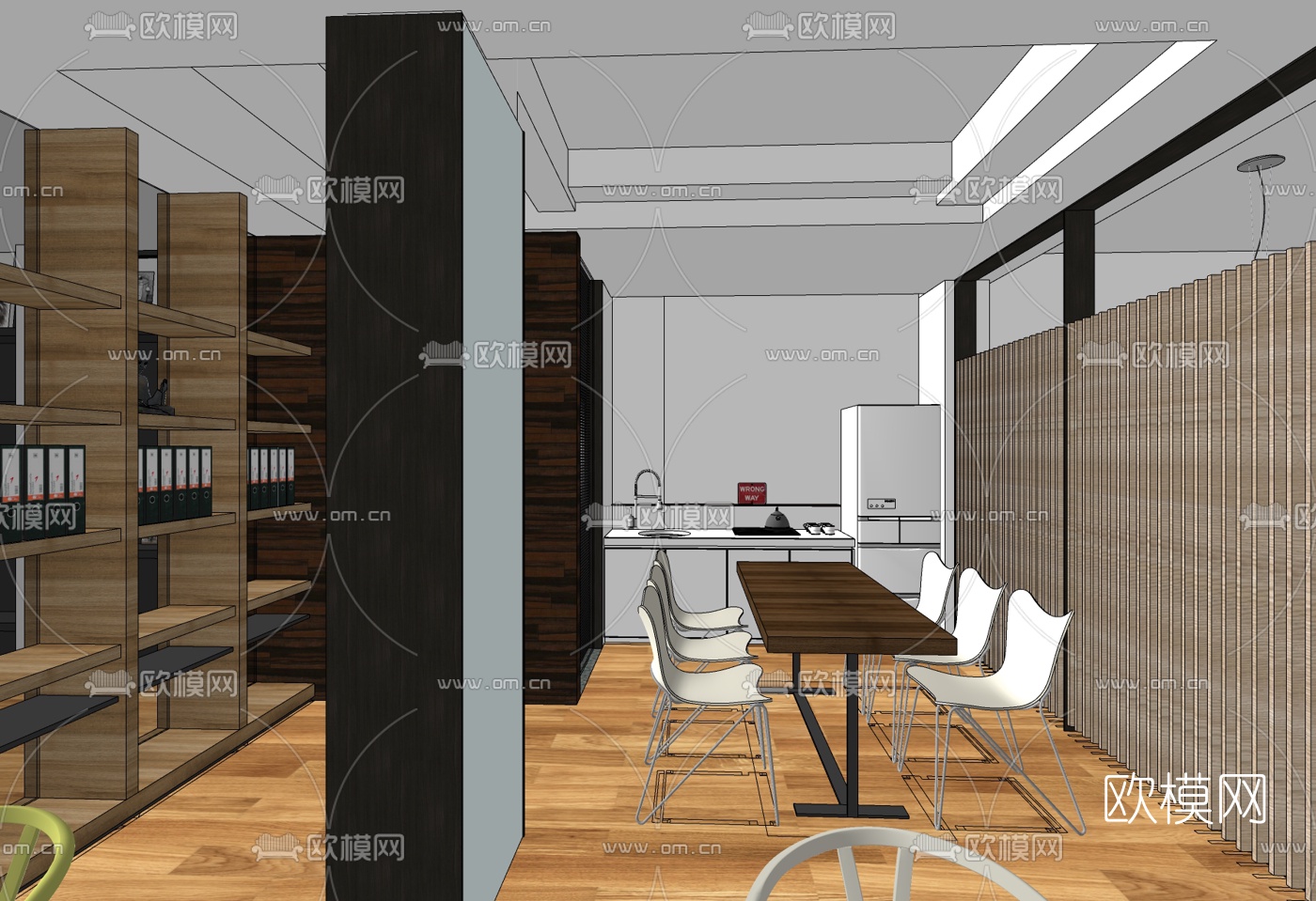 现代综合办公区su模型下载（渲染图3）