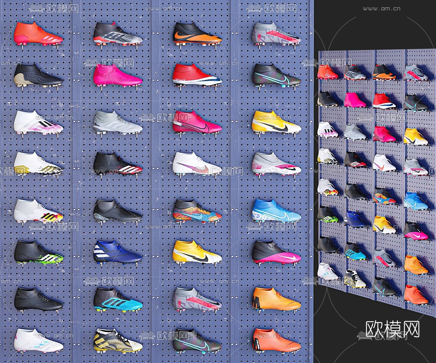 现代运动鞋货架3d模型下载