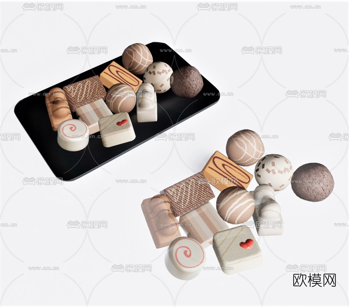 现代面包甜甜圈su模型下载（渲染图1）