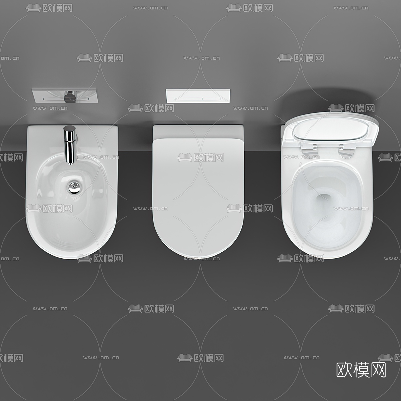 现代马桶坐便器3d模型