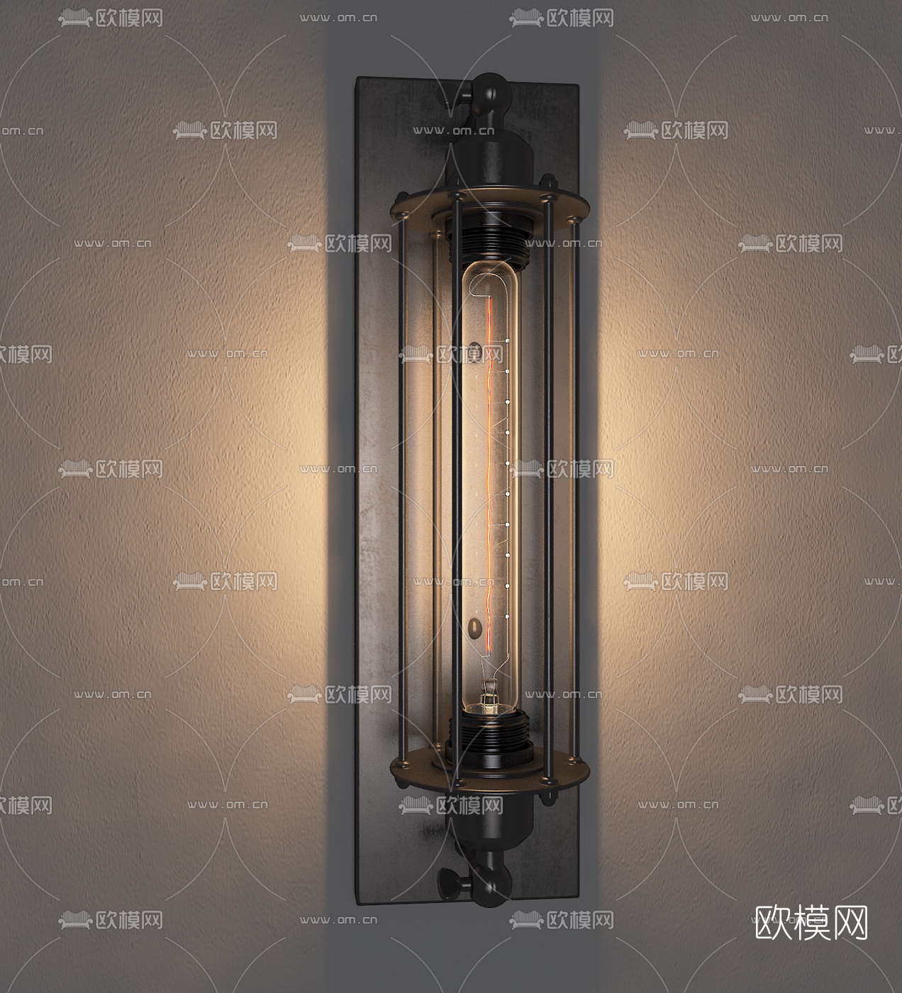 工业风金属壁灯3d模型下载