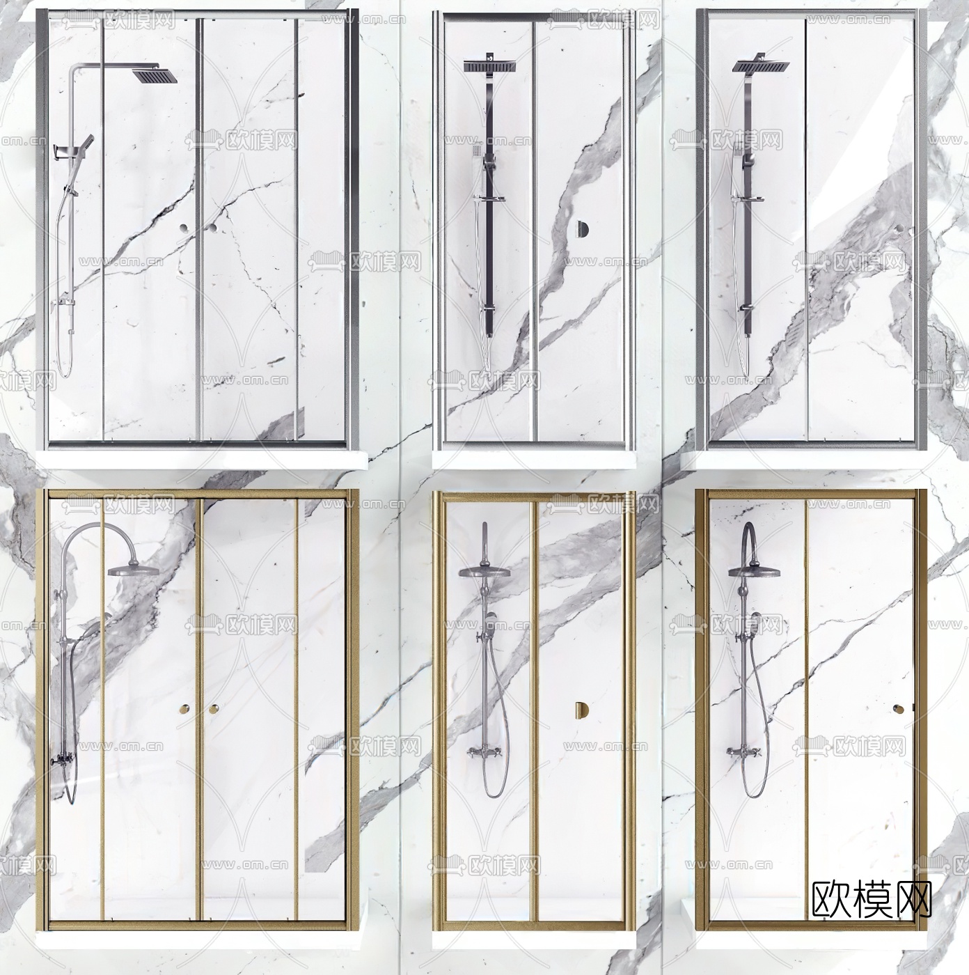 现代玻璃淋浴房3d模型下载