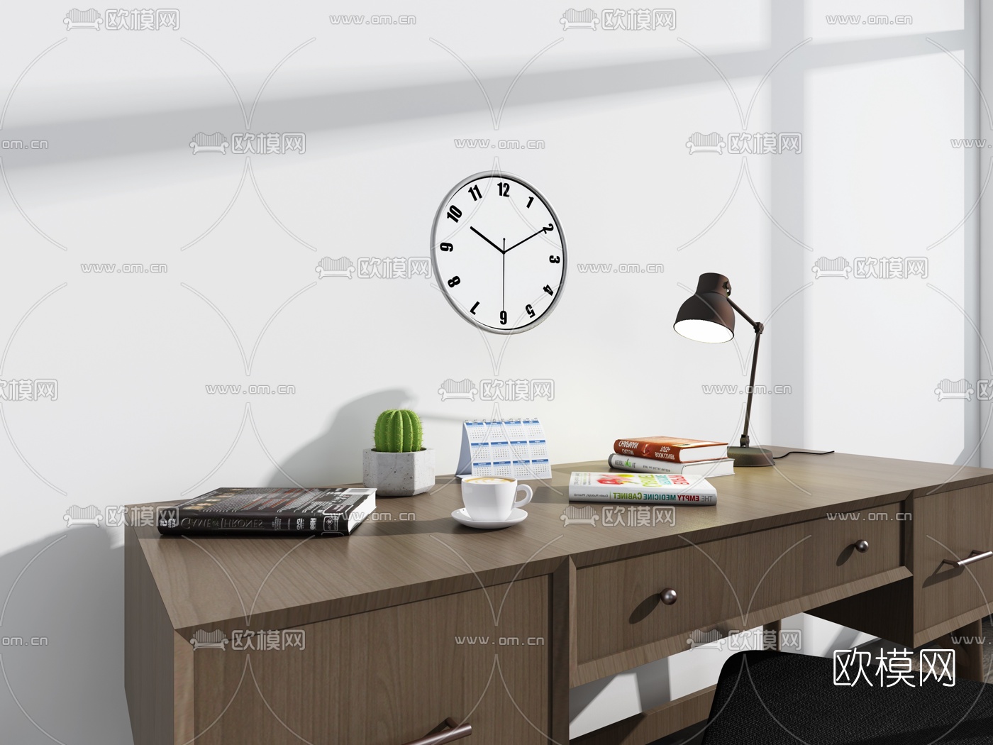 北欧书桌椅3d模型下载（渲染图2）