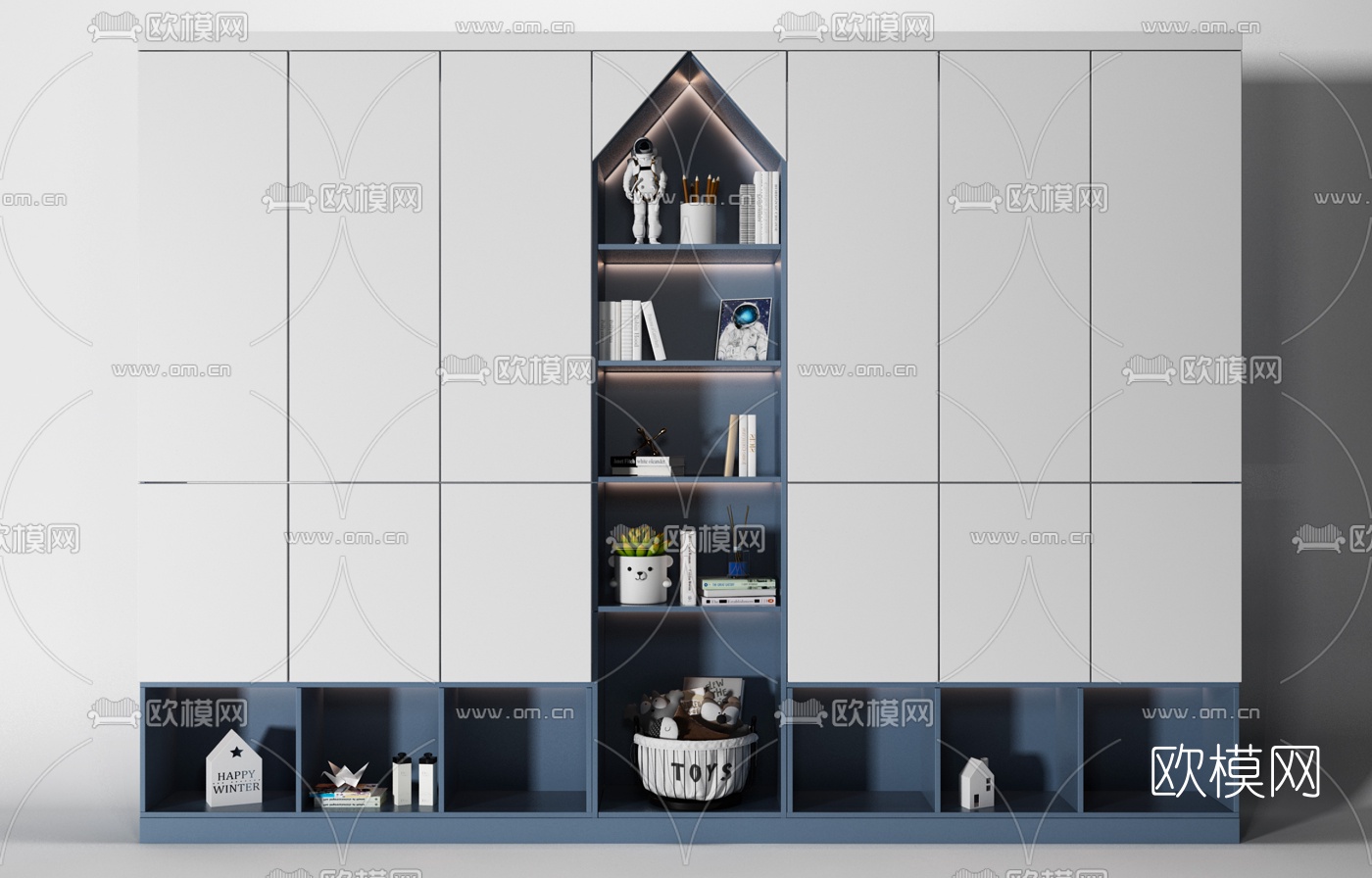 现代多功能儿童柜3d模型下载