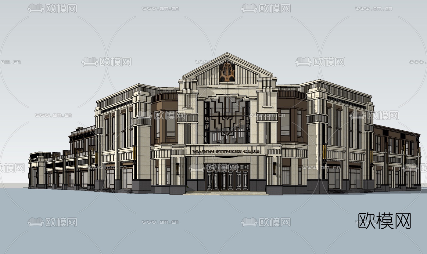 新古典酒店su模型