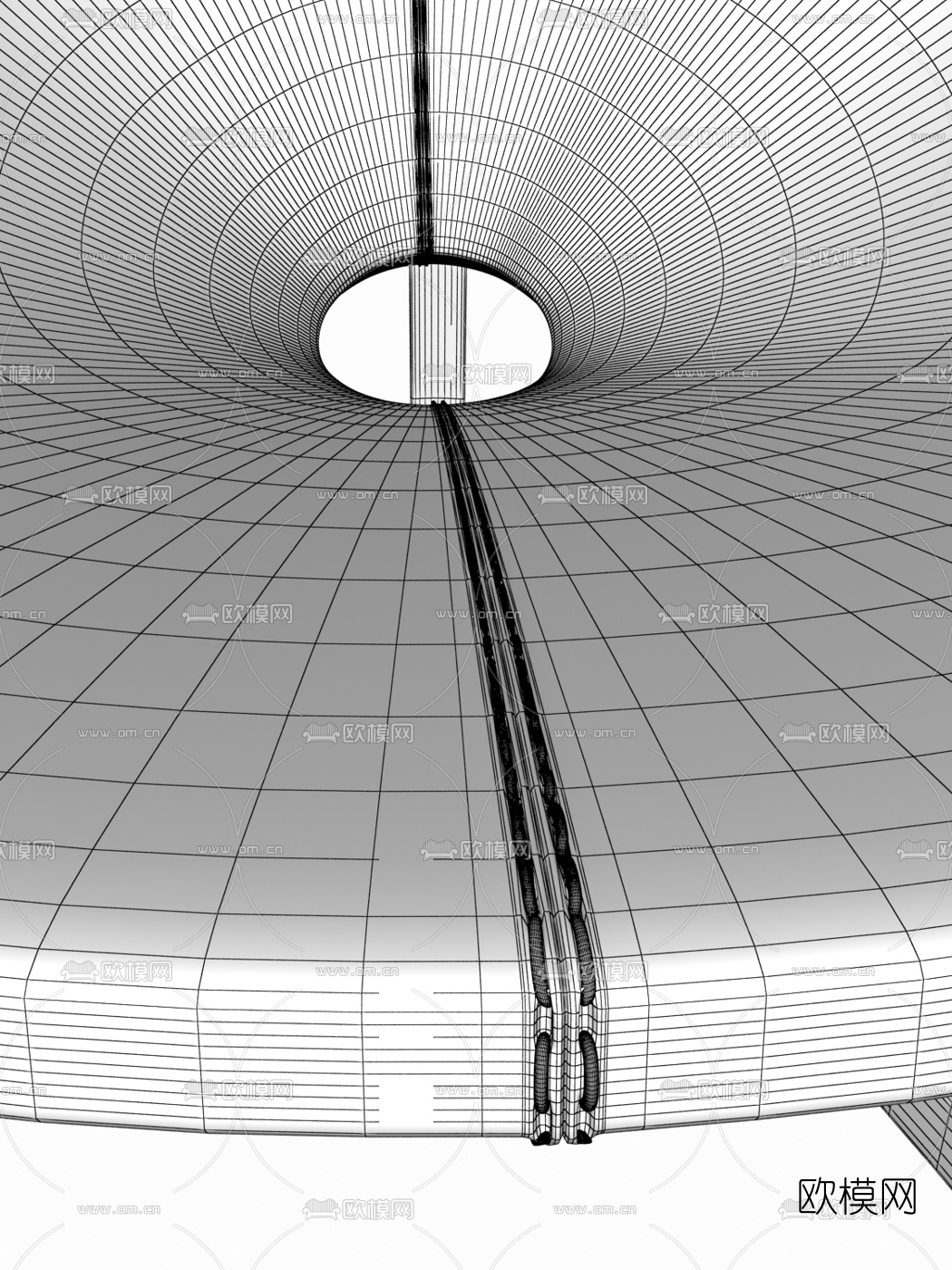 意大利Riva1920品牌 现代原木皮革圆形休闲椅3d模型