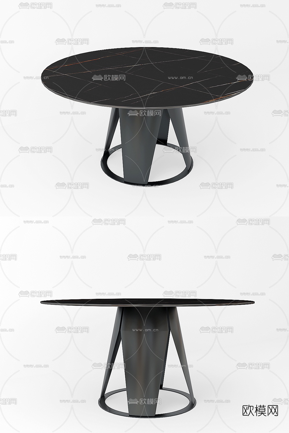 圆形餐桌3d模型下载-3dmax模型免费下载-欧模网