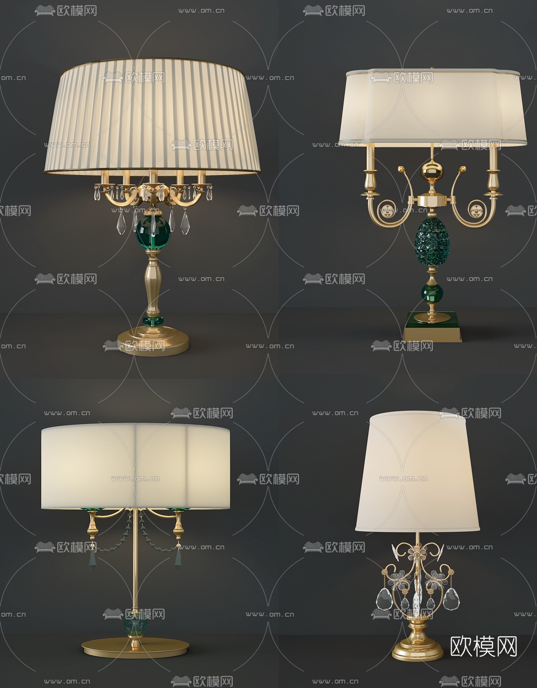 欧式台灯3d模型下载