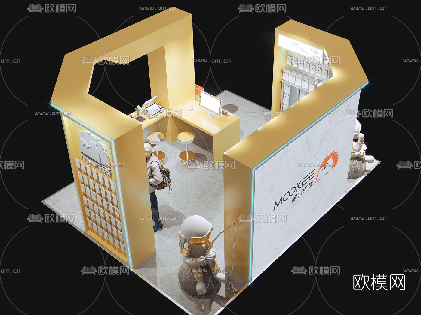 现代苹果手机壳专卖店3d模型