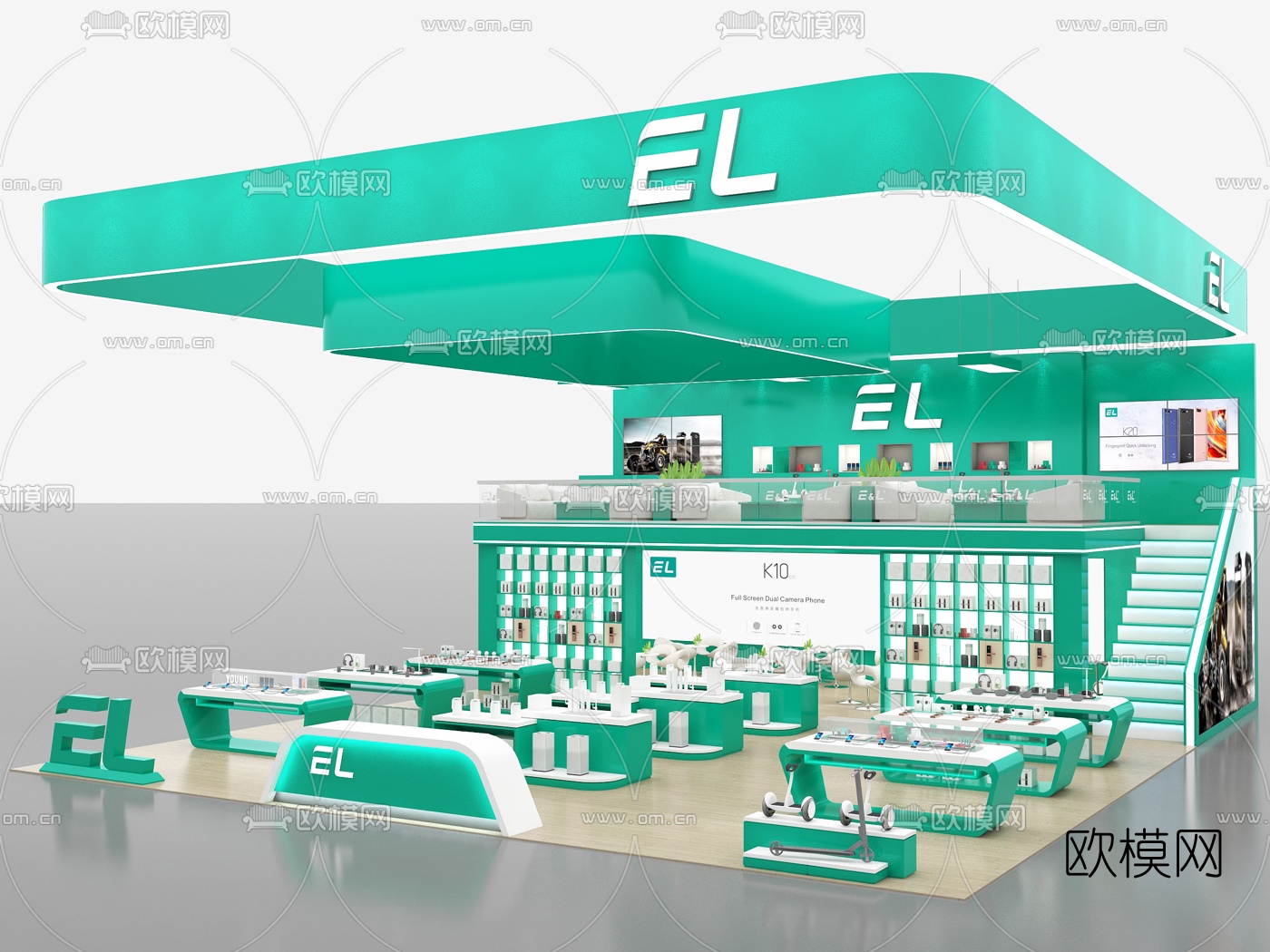 现代手机专卖店3d模型