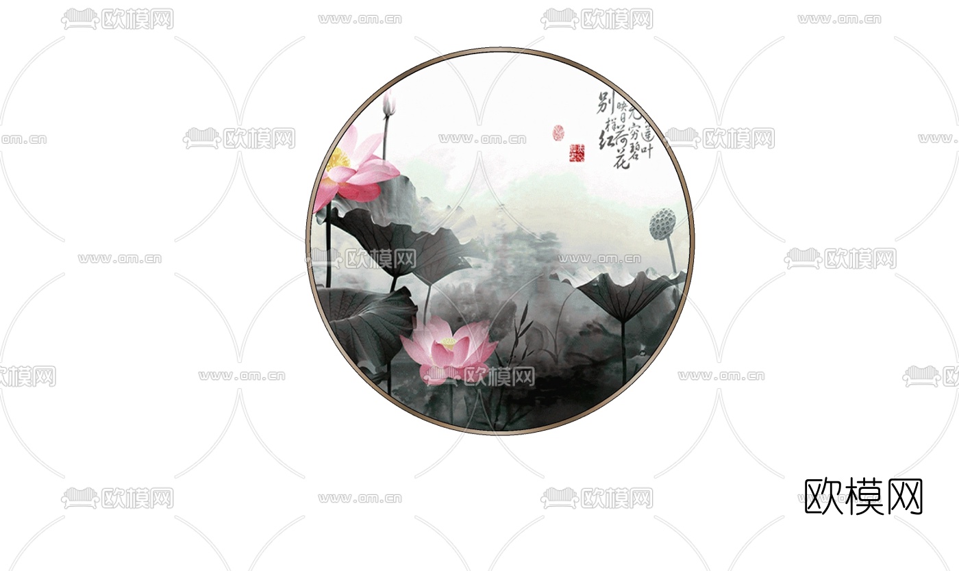 中式装饰画免费su模型下载