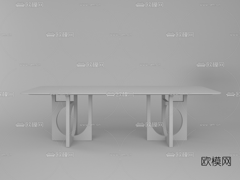 意大利DURAME品牌 现代实木大理石餐桌3d模型下载(渲染图3)