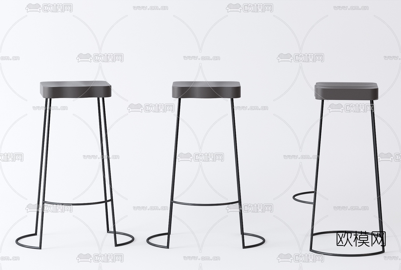 工业风吧椅3d模型下载