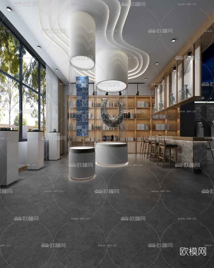 现代民俗博物馆展厅3d模型