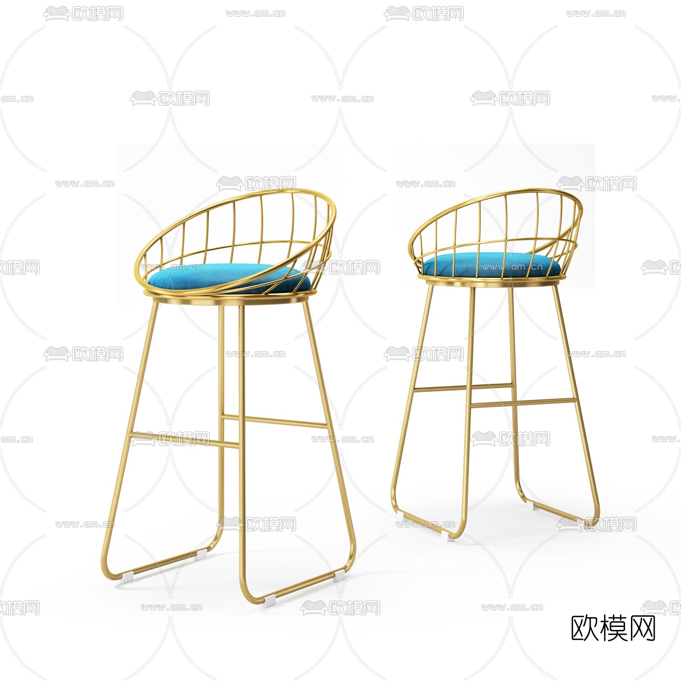 现代金属吧椅3d模型