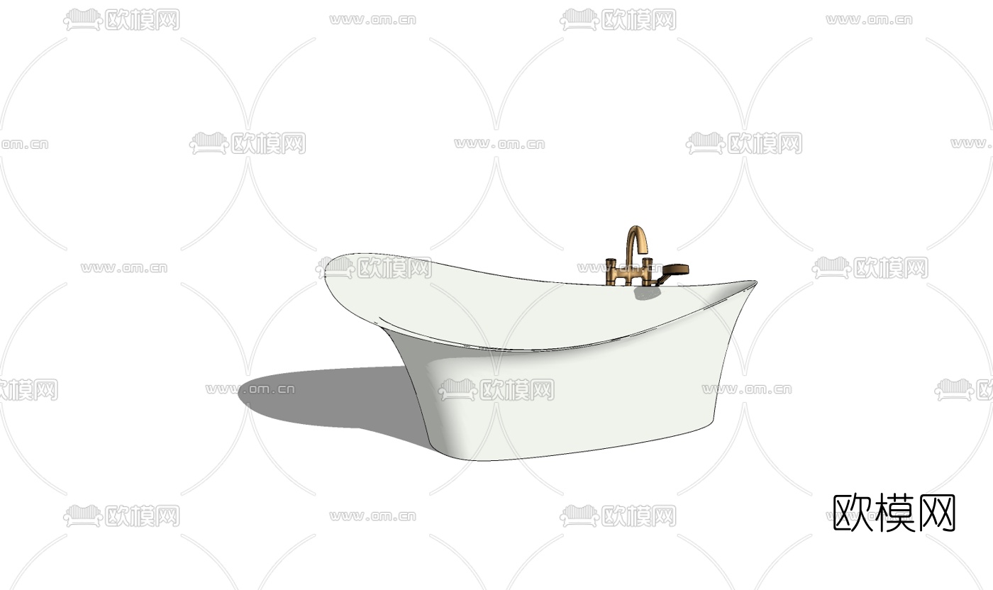 现代浴缸免费su模型下载（渲染图2）