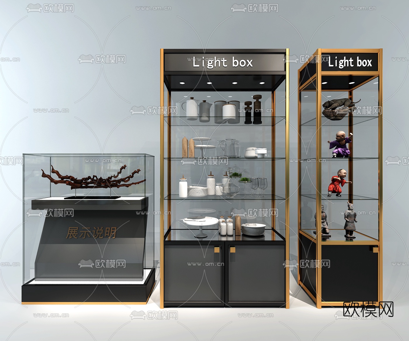 现代餐具展示柜3d模型