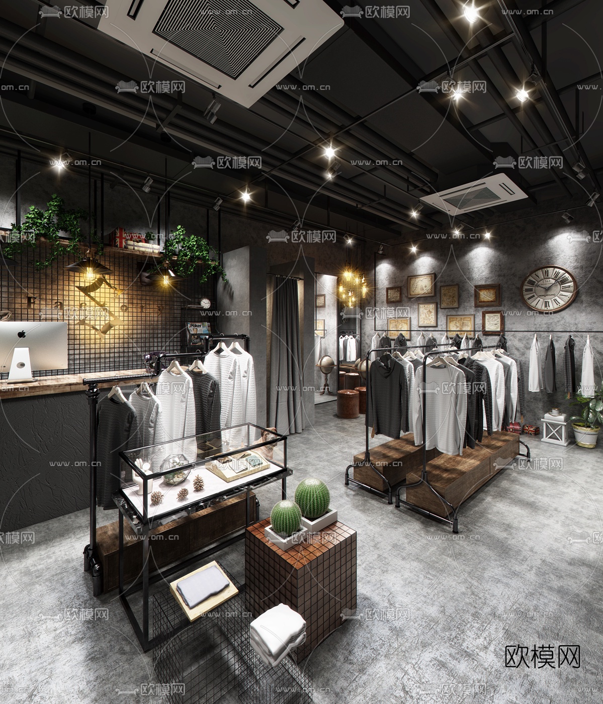 工业风服装店3d模型下载（渲染图3）