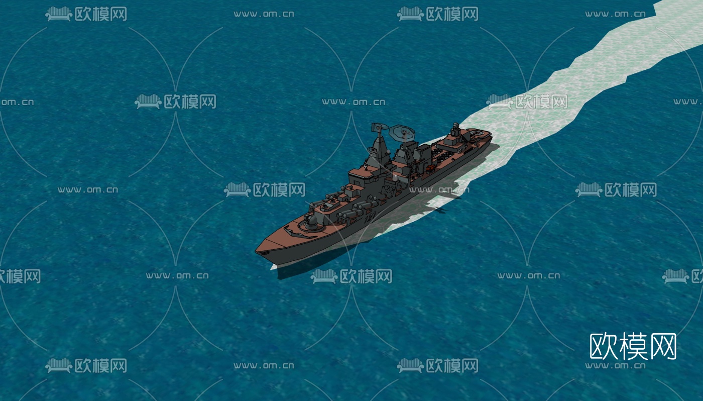 现代军舰免费su模型下载