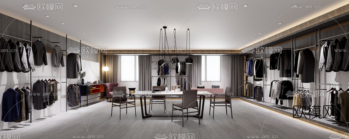 现代服装店3d模型-免费3dmax模型库-欧模网