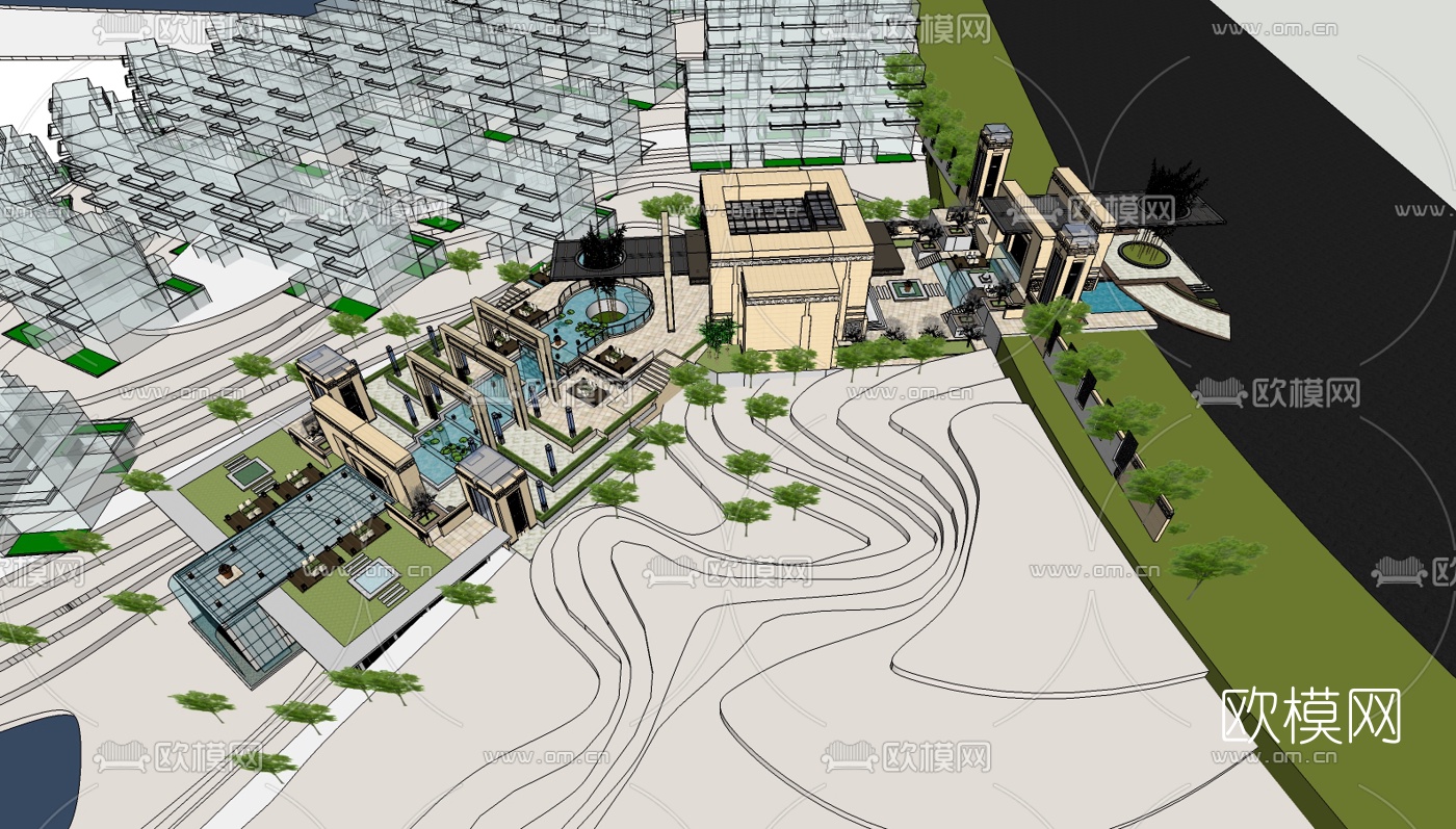 中式休闲会所su模型下载（渲染图6）