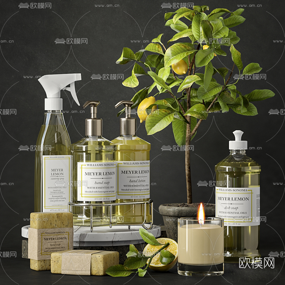 现代卫浴洗漱用品3d模型下载（渲染图1）