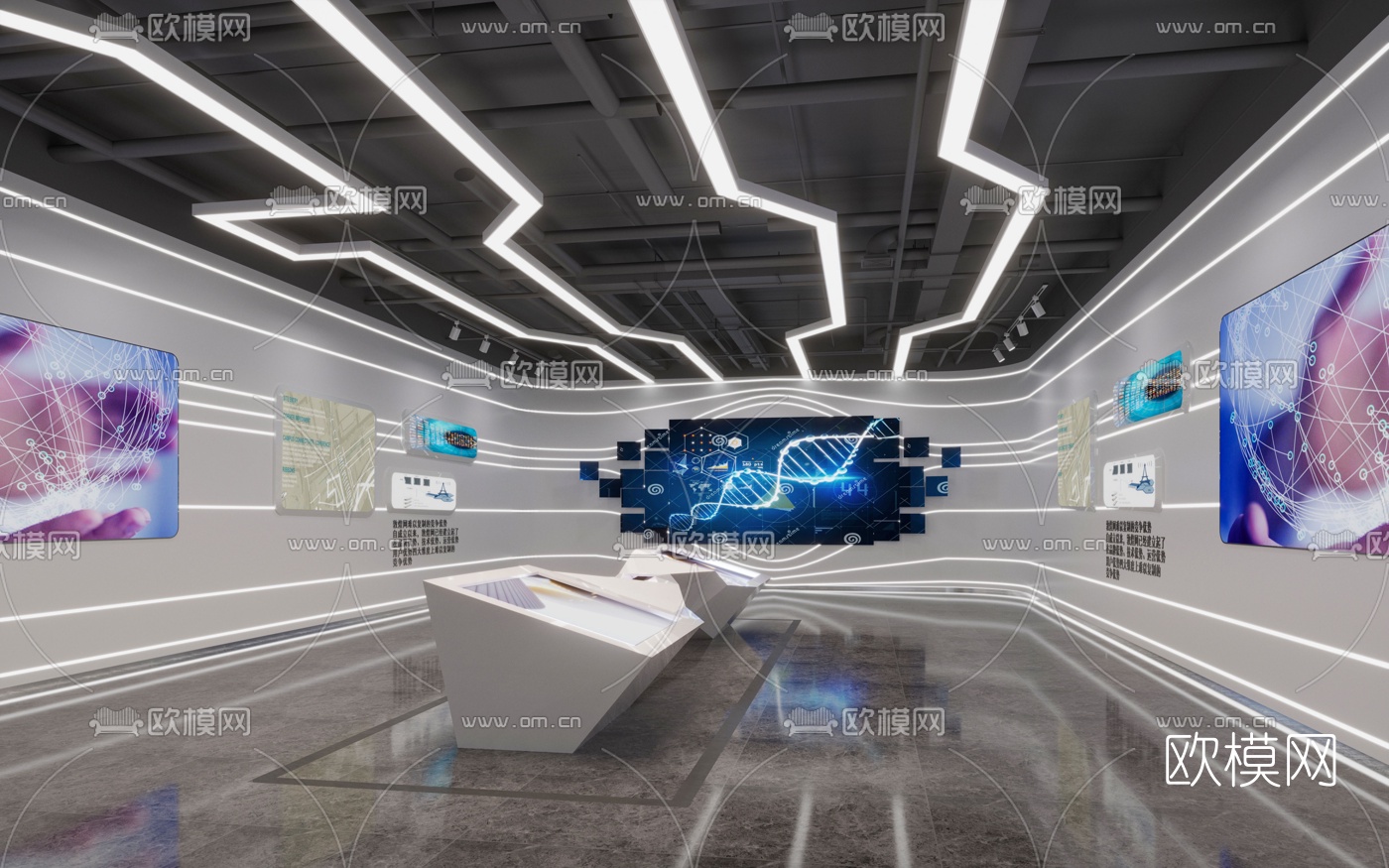 现代企业展厅3d模型