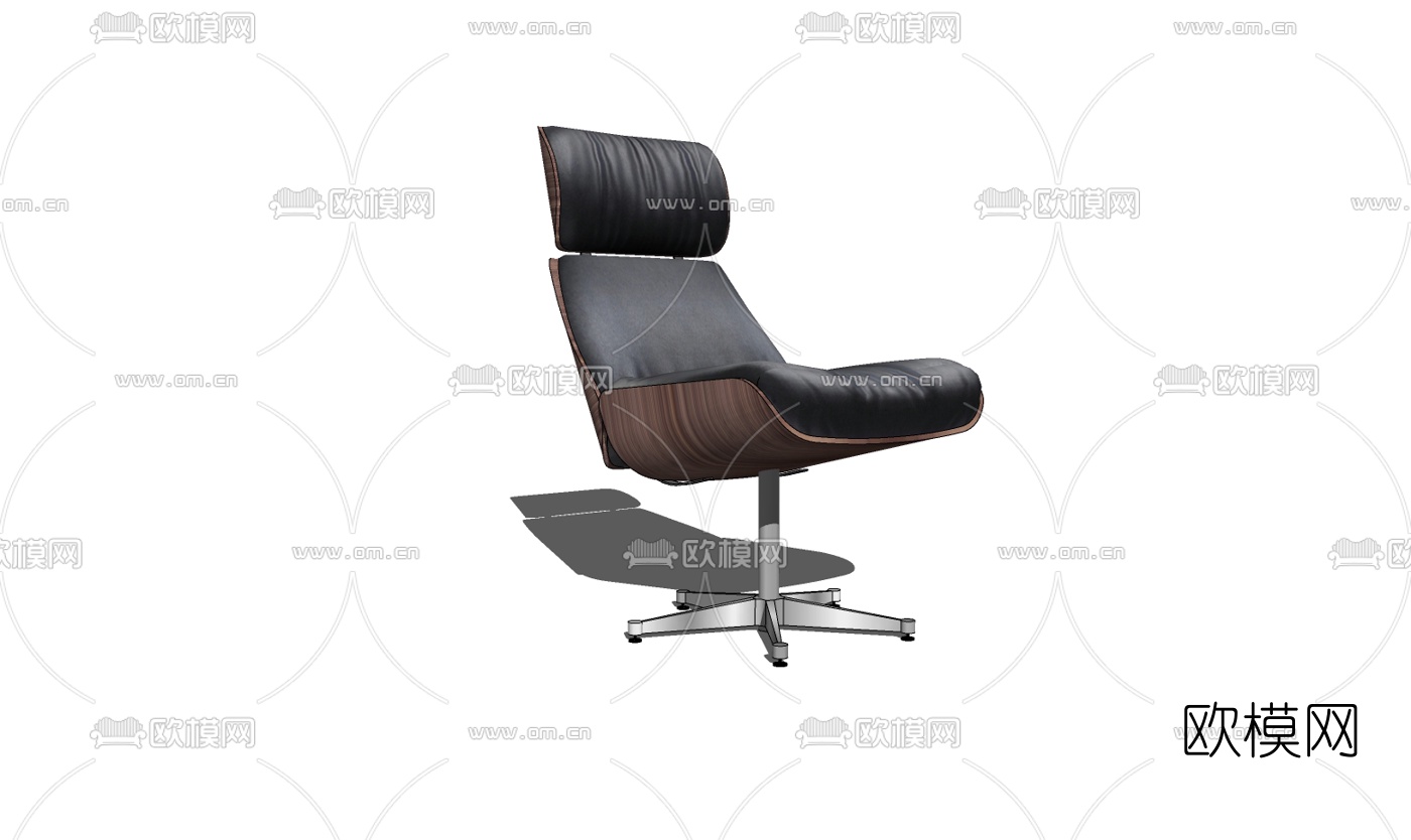 现代皮革办公转椅免费su模型下载