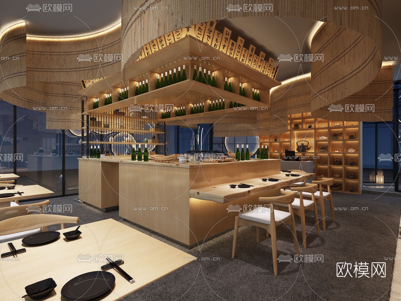 日式料理店3D模型