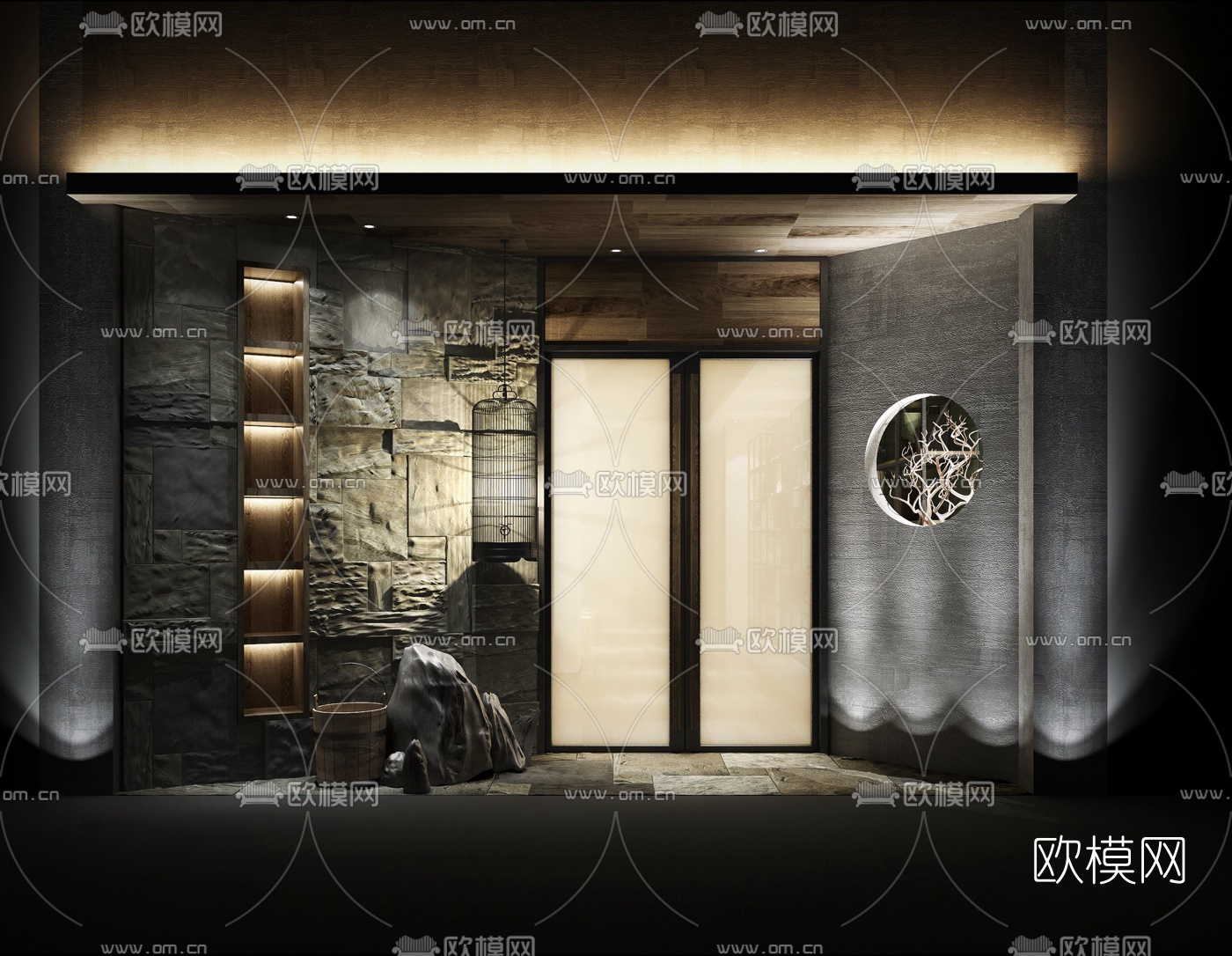 中式门头3d模型